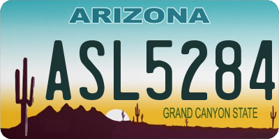 AZ license plate ASL5284