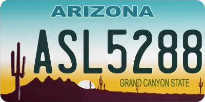 AZ license plate ASL5288