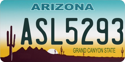 AZ license plate ASL5293