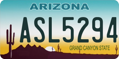 AZ license plate ASL5294