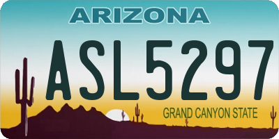 AZ license plate ASL5297