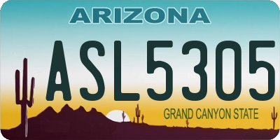 AZ license plate ASL5305