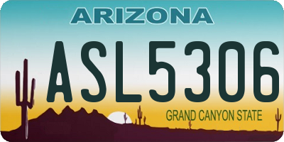 AZ license plate ASL5306
