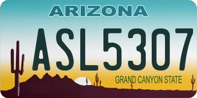 AZ license plate ASL5307