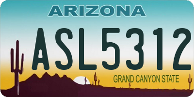 AZ license plate ASL5312