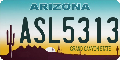AZ license plate ASL5313