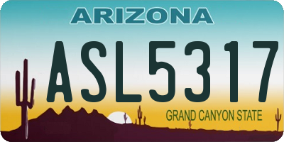 AZ license plate ASL5317