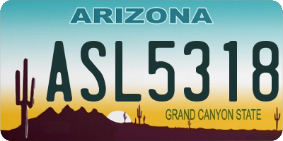 AZ license plate ASL5318