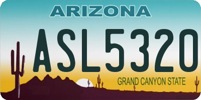 AZ license plate ASL5320