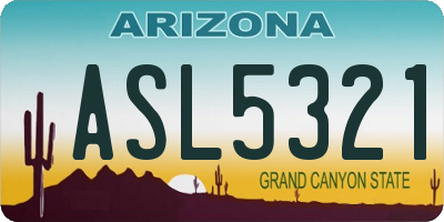 AZ license plate ASL5321