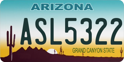 AZ license plate ASL5322