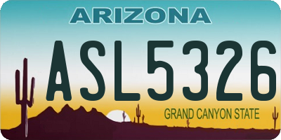 AZ license plate ASL5326