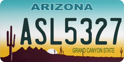 AZ license plate ASL5327