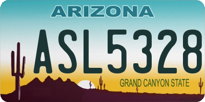 AZ license plate ASL5328