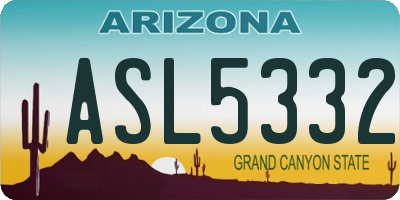 AZ license plate ASL5332