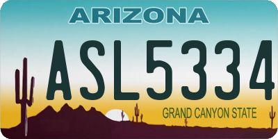 AZ license plate ASL5334