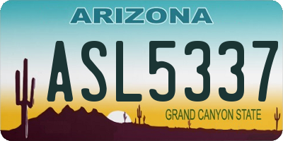 AZ license plate ASL5337