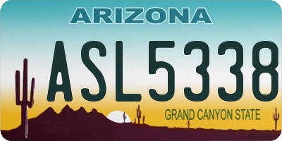 AZ license plate ASL5338