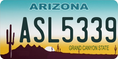 AZ license plate ASL5339