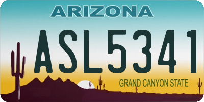 AZ license plate ASL5341