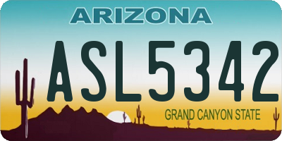AZ license plate ASL5342