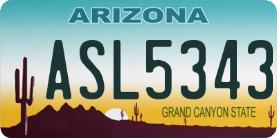 AZ license plate ASL5343