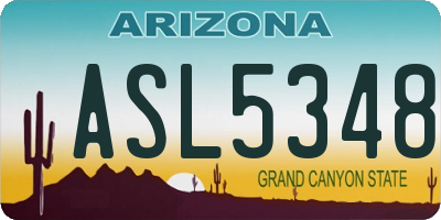 AZ license plate ASL5348