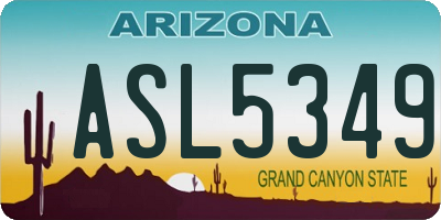AZ license plate ASL5349