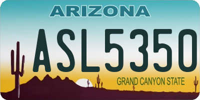 AZ license plate ASL5350