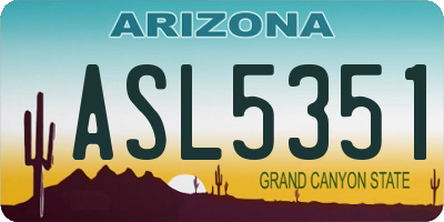 AZ license plate ASL5351