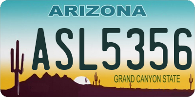 AZ license plate ASL5356