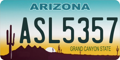 AZ license plate ASL5357