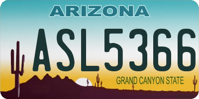 AZ license plate ASL5366