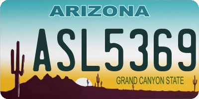 AZ license plate ASL5369