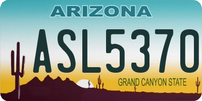 AZ license plate ASL5370