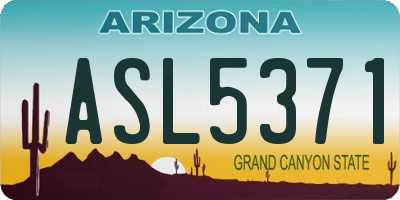 AZ license plate ASL5371