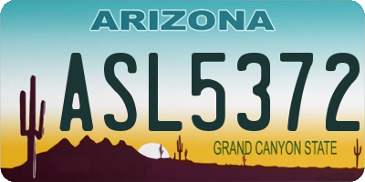 AZ license plate ASL5372