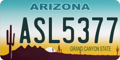 AZ license plate ASL5377