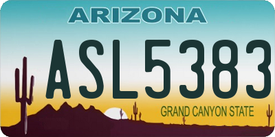 AZ license plate ASL5383