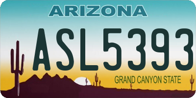 AZ license plate ASL5393