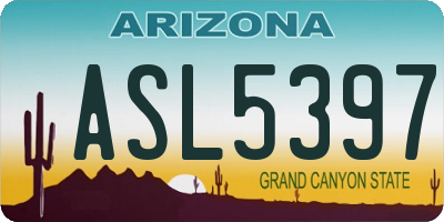 AZ license plate ASL5397