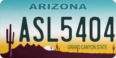 AZ license plate ASL5404