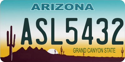 AZ license plate ASL5432
