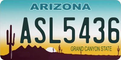 AZ license plate ASL5436