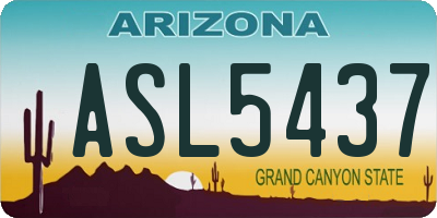AZ license plate ASL5437