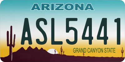 AZ license plate ASL5441