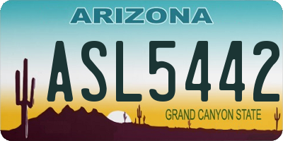 AZ license plate ASL5442