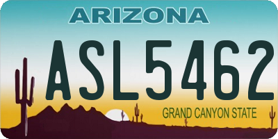 AZ license plate ASL5462