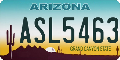 AZ license plate ASL5463