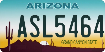 AZ license plate ASL5464